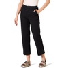 Amazon Essentials Women’s High-Rise Wide Leg Khaki Pant, Stretchy Business Casual(Black)