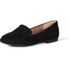 Amazon Essentials Women’s Loafer Flat(Black Microsuede)