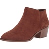 Amazon Essentials Women’s Low Heel Ankle Boots with Side Zipper, Stacked Block Heel(Cognac)