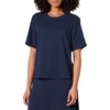 Amazon Essentials Women’s Regular-Fit Georgette Short Sleeve Top(Navy)