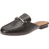 Amazon Essentials Women’s Slip-on Backless Buckle Mule Loafer, Beige Crocodile Leather(Black Crocodile Print)