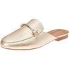 Amazon Essentials Women’s Slip-on Backless Buckle Mule Loafer, Beige Crocodile Leather(Gold)