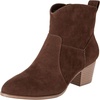 Amazon Essentials Women’s Western Ankle Boots with Stacked Heel, Memory Foam Insole, Non Slip(Dark Toffee Brown)