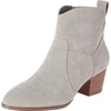 Amazon Essentials Women’s Western Ankle Boots with Stacked Heel, Memory Foam Insole, Non Slip(Light Grey Heather Microsuede)