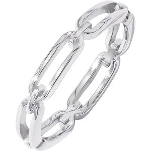 Amazon Essentials 14K Gold or Rhodium Plated Sterling Silver Chain Link Band Ring(Rhodium)