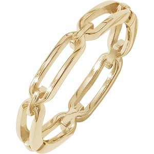 Amazon Essentials 14K Gold or Rhodium Plated Sterling Silver Chain Link Band Ring(Yellow Gold)
