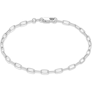Amazon Essentials 14K Paperclip Chain Bracelet(Silver)