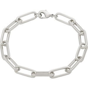 Amazon Essentials 14k Gold Plated or Silver Plated Chunky Chain Link Bracelet 7.5″(Silver)