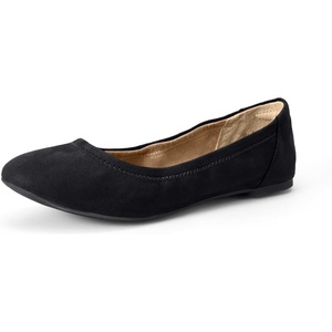 Amazon Essentials Women’s Belice Comfortable Slip-On Ballet Flats Shoes(Black Microsuede)