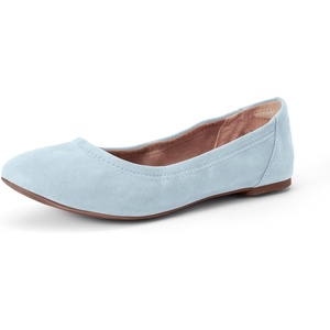 Amazon Essentials Women’s Belice Comfortable Slip-On Ballet Flats Shoes(Light Blue)