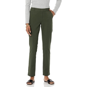 Amazon Essentials Women’s Bi-Stretch Full Length Straight Leg Pant(Dark Green)