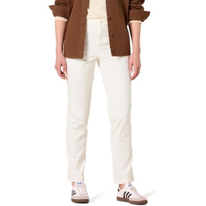 Amazon Essentials Women’s High-Rise Slim-Fit Full-Length Straight-Leg Khaki Pant(Eggshell White)