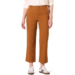 Amazon Essentials Women’s High-Rise Wide Leg Khaki Pant, Stretchy Business Casual(Caramel)