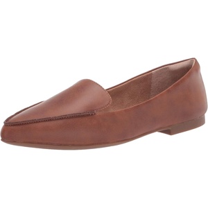 Amazon Essentials Women’s Loafer Flat(Chestnut Brown Faux Leather)