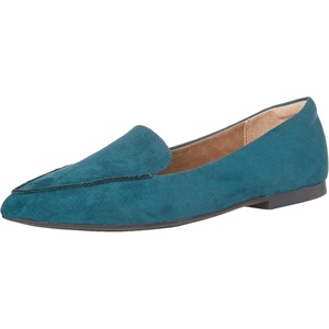 Amazon Essentials Women’s Loafer Flat(Dark Turquoise Microsuede)
