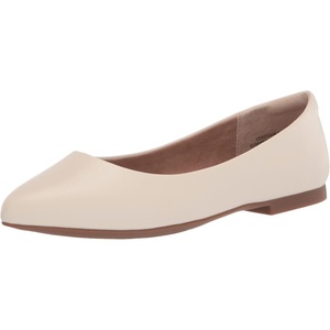 Amazon Essentials Women’s Pointed-Toe Ballet Flats(Ivory)