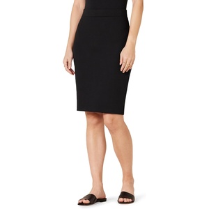 Amazon Essentials Women’s Ponte Pull-On Fitted Pencil Skirt, Business Casual, Everyday Wear(Black)