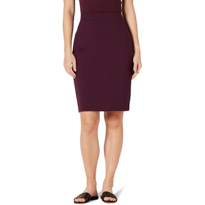 Amazon Essentials Women’s Ponte Pull-On Fitted Pencil Skirt, Business Casual, Everyday Wear(Burgundy)