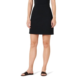 Amazon Essentials Women’s Ponte Pull-On Mini Length A-Line Skirt(Black)
