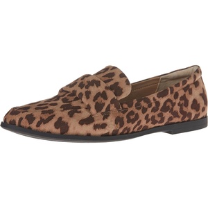 Amazon Essentials Women’s Soft Almond Toe Loafer(Leopard Faux Microsuede)