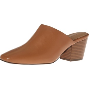 Amazon Essentials Women’s Square Toe Slip On Heeled Mules, Backless, Non Slip(Tan)