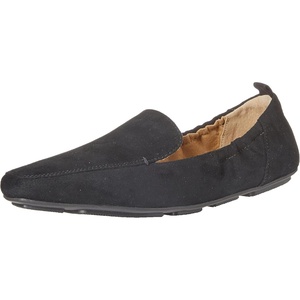 Amazon Essentials Women’s Square Toe Soft Slip-On Loafer(Black Microsuede)