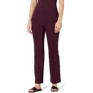 Amazon Essentials Women’s Stretchy Ponte Pull-On High Rise Ankle Length Pant(Burgundy)