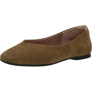 Amazon Essentials womens Comfortable Square-Toe Slip On Ballet Flat(Dark Olive Microsuede)