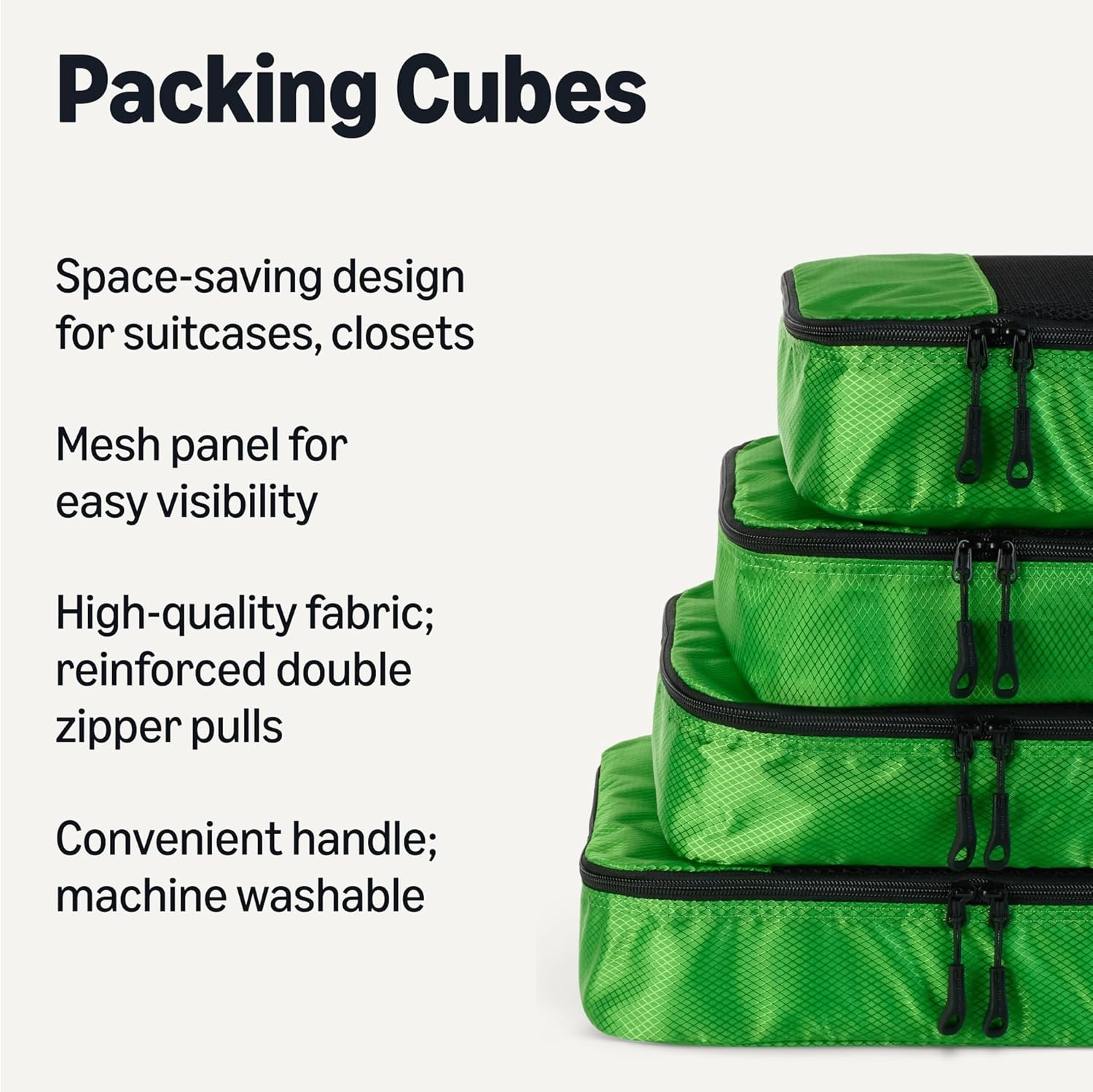 image:imageAmazon Essentials 4Piece SpaceSaving Packing Cubes Travel Accessories Set Suitcase Organizer with Double Zipper Mesh Top Small Sky Blue Previously Amazon BasicsGreen