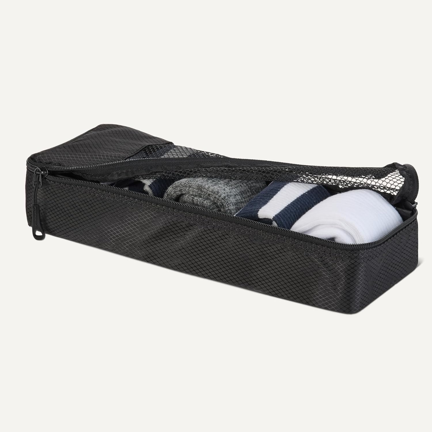 image:imageAmazon Essentials 4Piece SpaceSaving Packing Cubes Travel Accessories Set Suitcase Organizer with Double Zipper Mesh Top Small Sky Blue Previously Amazon BasicsBlack