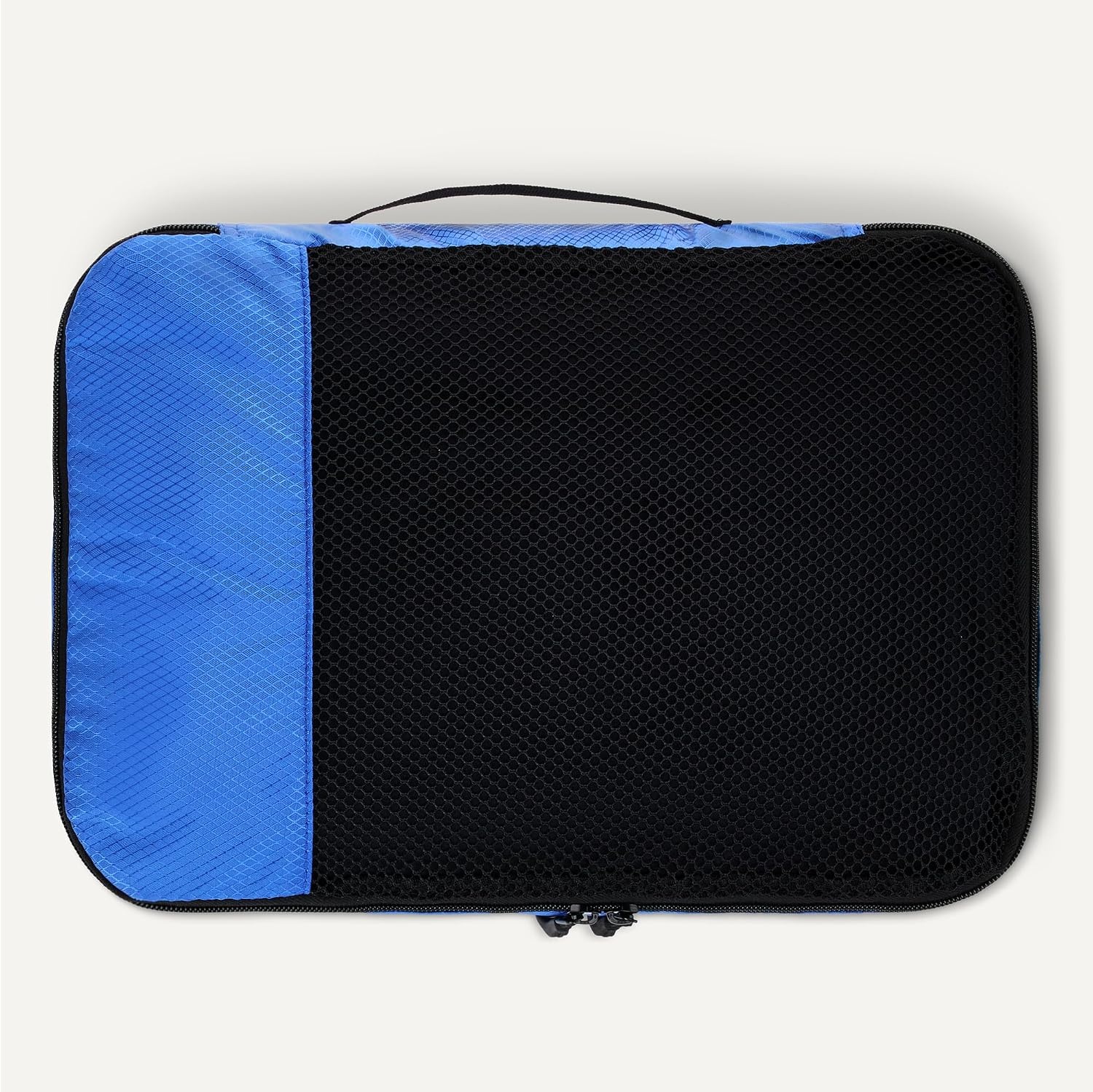 image:imageAmazon Essentials 4Piece SpaceSaving Packing Cubes Travel Accessories Set Suitcase Organizer with Double Zipper Mesh Top Small Sky Blue Previously Amazon BasicsBlue