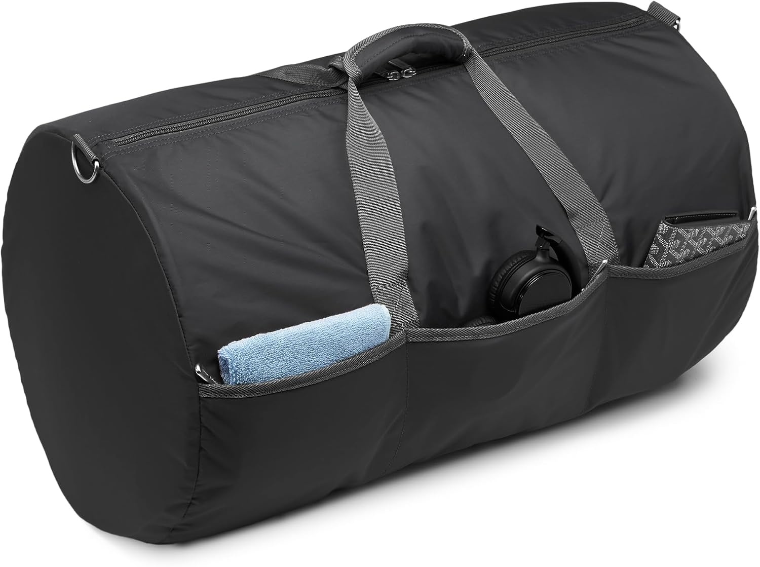 image:imageAmazon Essentials Extra Large Foldable Nylon Duffel Bag for TravelStorage with Zippered Pockets 324 150L 50LBS Capacity Red Previously Amazon BasicsBlack