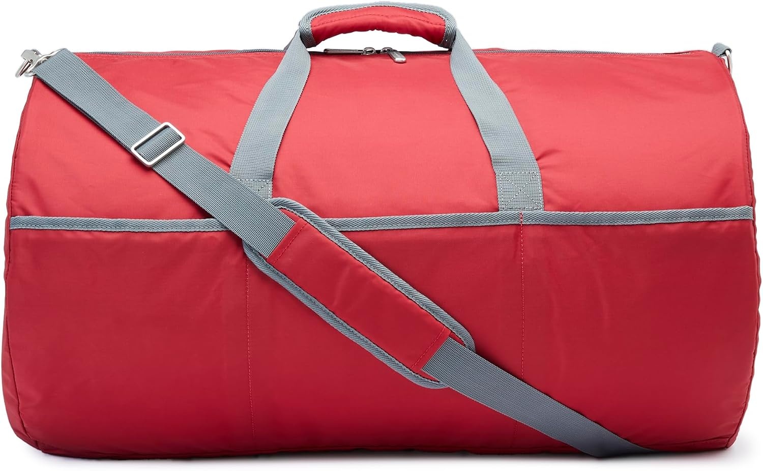 image:imageAmazon Essentials Extra Large Foldable Nylon Duffel Bag for TravelStorage with Zippered Pockets 324 150L 50LBS Capacity Red Previously Amazon BasicsRed