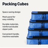 Amazon Essentials 4-Piece Space-Saving Packing Cubes Travel Accessories Set, Suitcase Organizer with Double Zipper, Mesh Top, Small, Sky Blue (Previously Amazon Basics)(Blue)