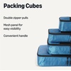 Amazon Essentials 4-Piece Space-Saving Packing Cubes Travel Accessories Set, Suitcase Organizer with Double Zipper, Mesh Top, Small, Sky Blue (Previously Amazon Basics)(Sky Blue)