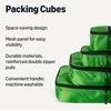 Amazon Essentials 4-Piece Space-Saving Packing Cubes Travel Accessories Set, Suitcase Organizer with Double Zipper, Mesh Top, Small, Sky Blue (Previously Amazon Basics)(Green)