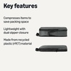 Amazon Essentials Ultralight Compression Packing Cubes, Recycled Fabric, 2 Zippers, 4-Pack, Grey, for Suitcases or Backpacks