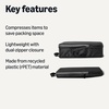 Amazon Essentials Ultralight Compression Packing Cubes, Recycled Fabric, 2 Zippers, 6-Pack, Black, for Suitcases or Backpacks