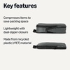 Amazon Essentials Ultralight Compression Packing Cubes, Recycled Fabric, 2 Zippers, 6-Pack, Grey, for Suitcases or Backpacks