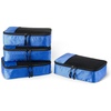 Amazon Essentials 4-Piece Space-Saving Packing Cubes Travel Accessories Set, Suitcase Organizer with Double Zipper, Mesh Top, Small, Sky Blue (Previously Amazon Basics)(Blue)