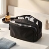 Amazon Essentials Large Travel Toiletry Bag, Dopp Kit, 10.2″ L x 4.7″ W x 5.9″ H, Multiple Pockets, High-Grade Fabric, Black