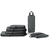 Amazon Essentials Ultralight Compression Packing Cubes, Recycled Fabric, 2 Zippers, 6-Pack, Grey, for Suitcases or Backpacks