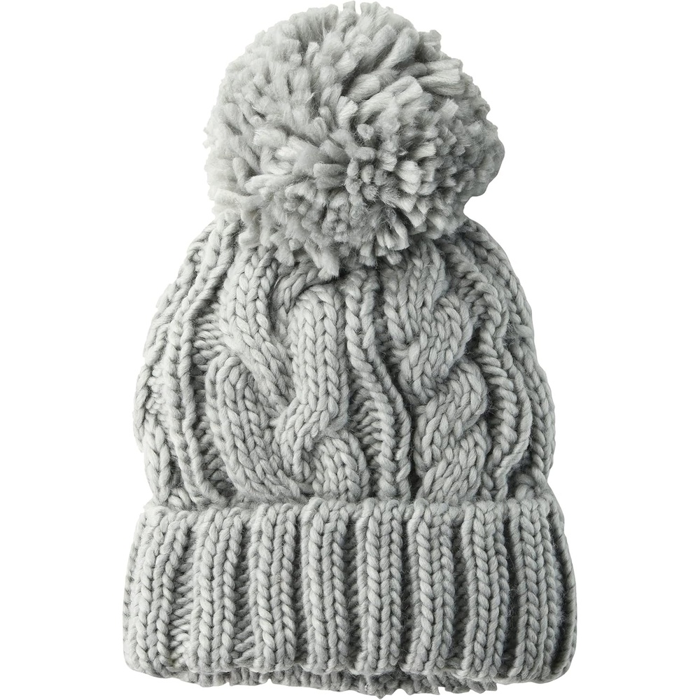 image:imageAmazon Essentials Womens Chunky Cable Beanie with Yarn PomLight Gray Marl