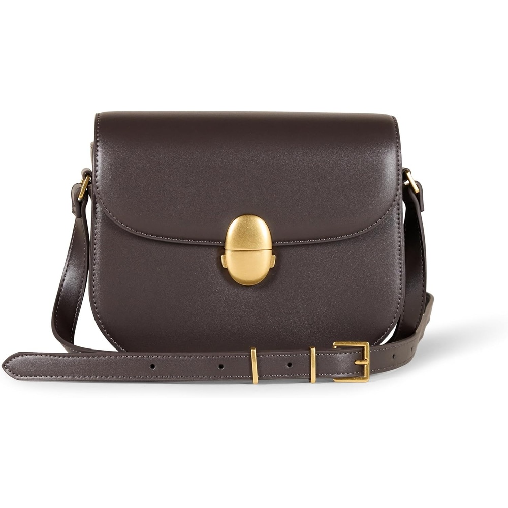 image:imageAmazon Essentials Womens Crossbody Flap Bag with Adjustable Strap and Internal PocketChestnut Brown