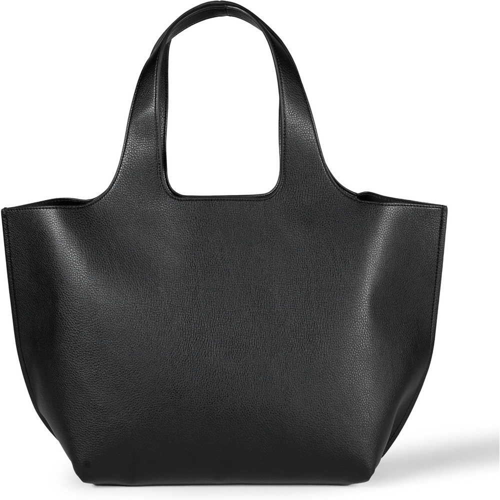 image:imageAmazon Essentials Womens Oversized Tote Bag TanBlack Faux Leather