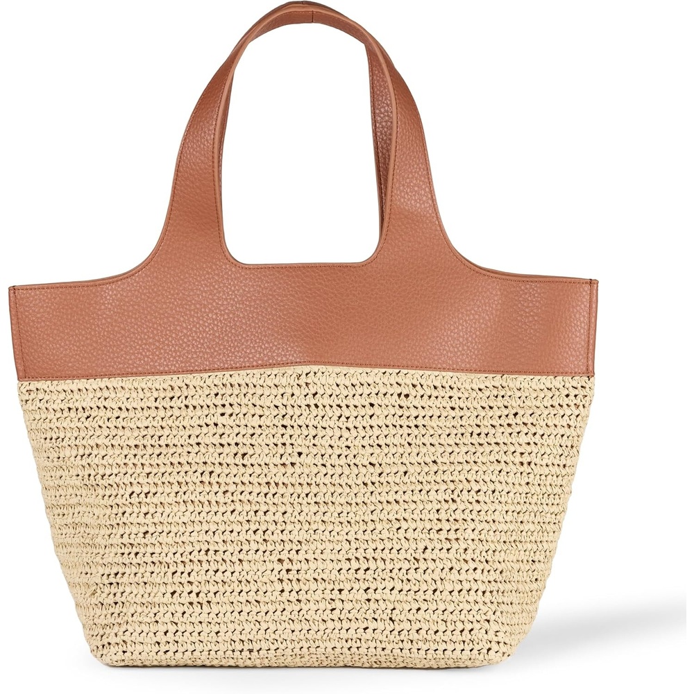image:imageAmazon Essentials Womens Oversized Tote Bag TanBrown Raffia