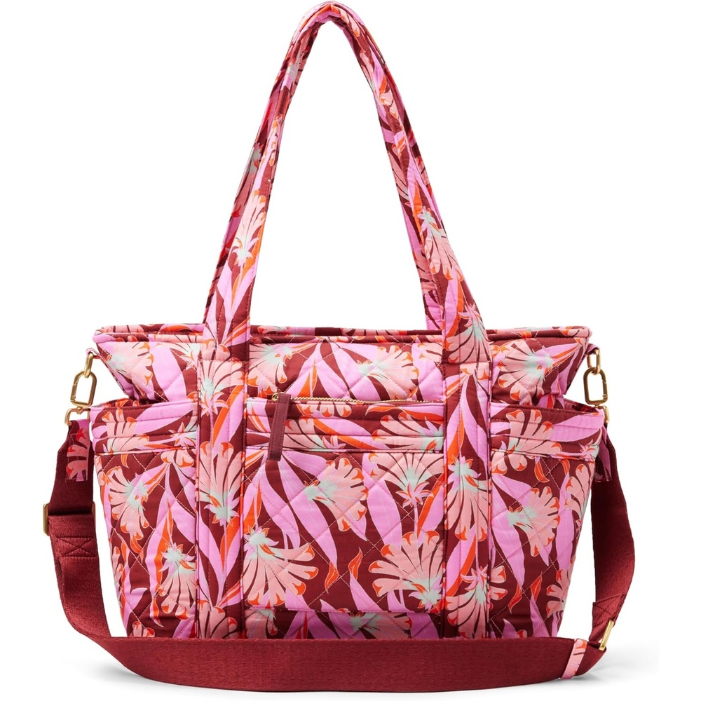 image:imageAmazon Essentials Womens Quilted Cotton Tote HandbagPink Floral