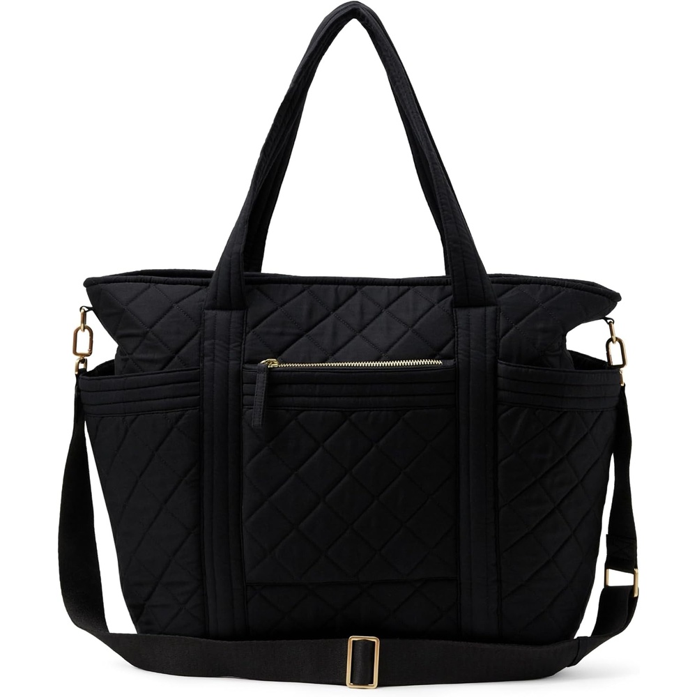image:imageAmazon Essentials Womens Quilted Cotton Travel Tote Bag Black One SizeBlack