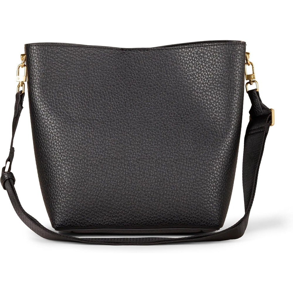 image:imageAmazon Essentials Womens Soft Bucket Bag Crossbody Shoulder Handbag with Minimalist Design Vegan LeatherBlack
