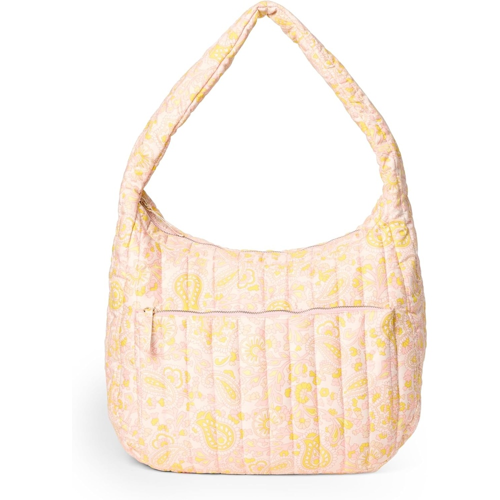 image:imageAmazon Essentials x Sofia Grainge Womens Quilted Puffer Tote Bag with ZipShell Pink Ornate Paisley